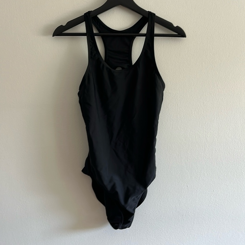 H&H Black One Piece Bathing Suit Sz 10